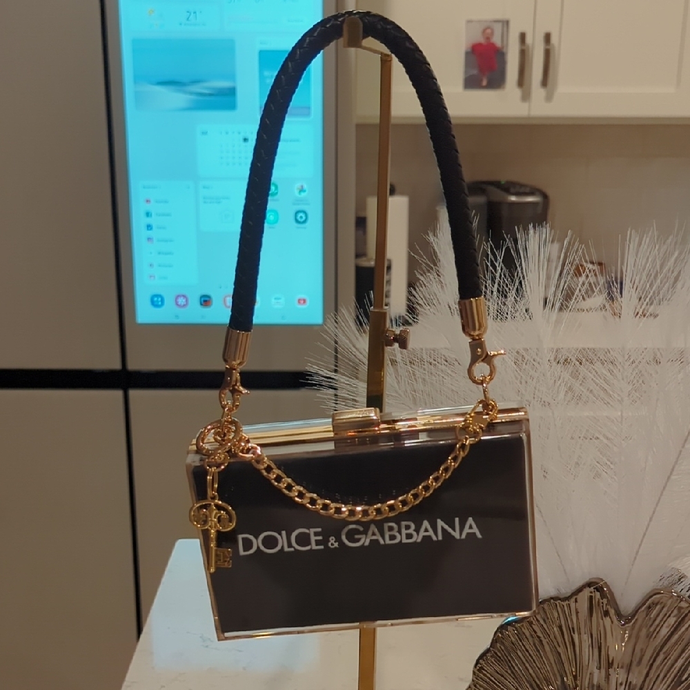 SOLD | Dolce & Gabbana Paper Shopping Bag Upcycled Novelty Clutch - Picture 2 of 6